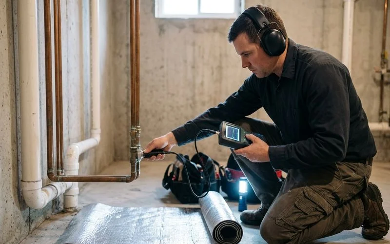 Leak detection equipment in use